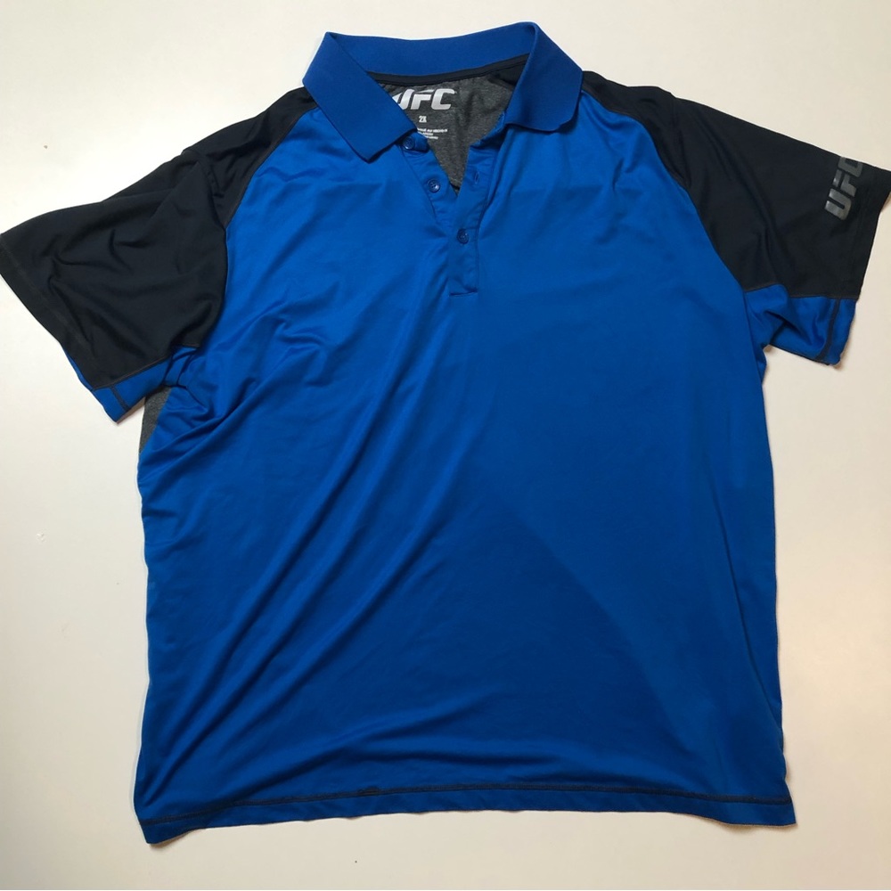 UFC Mens Golf Shirt 2X Polo Gray Blue
